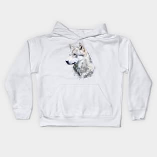 Dramabite Watercolor wolf wolves lover artsy artistic animal wildlife Kids Hoodie